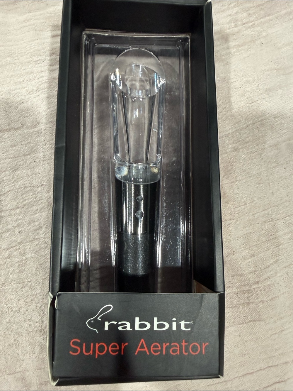 Rabbit Super Aerator Wine Pourer & Aerator - Black/Clear